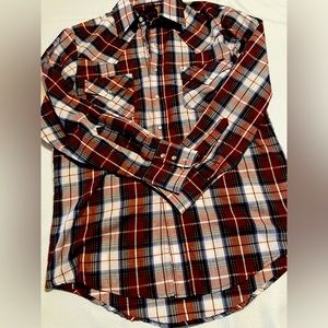 Mens Plains Western Wear Pearl Snap Western Shirt SZ S